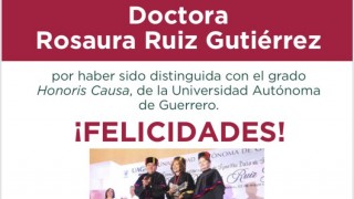 ¡Felicidades! doctora Rosaura Ruiz Gutiérrez